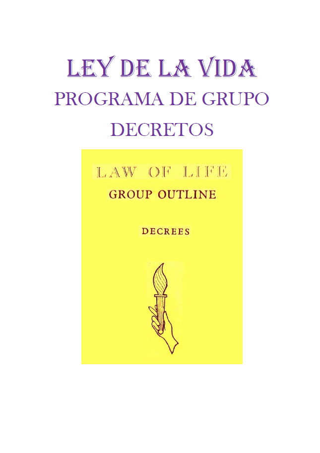Portada del libro “La Ley de la Vida. Decretos. Programa de Grupo”. A.D.K. Luk.